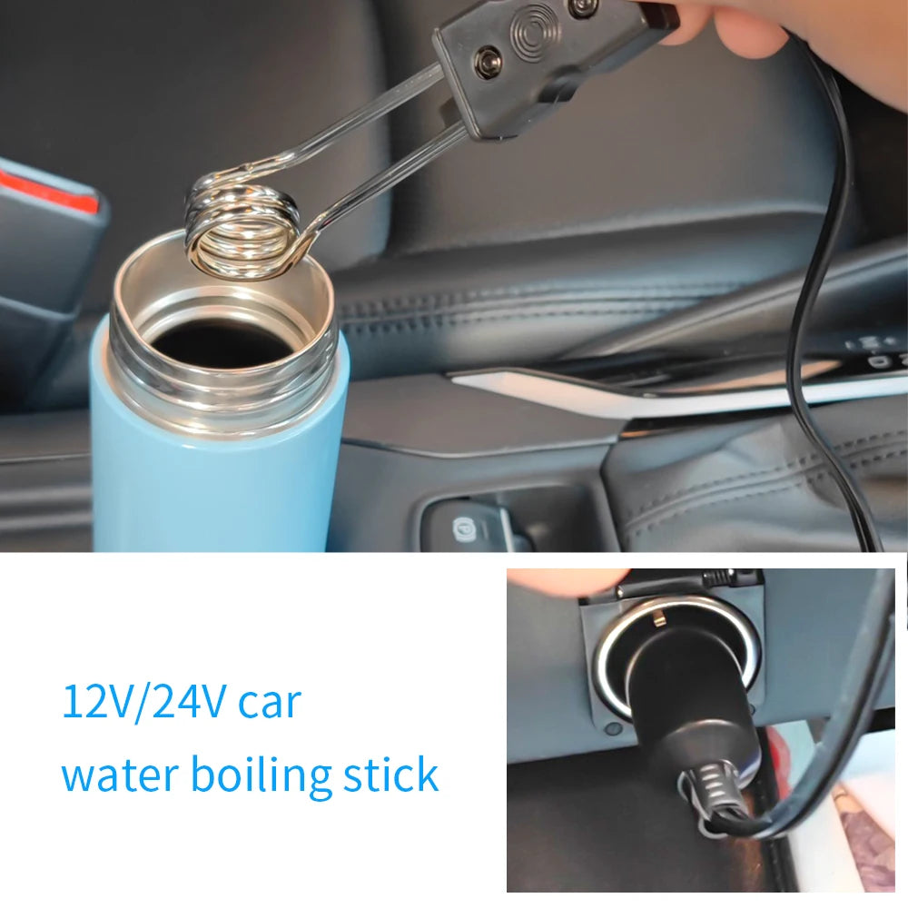 12V 24V Car Immersion Heater Portable High Quality Safe Warmer Fashion Durable Auto Electric Tea Coffee Water Heater