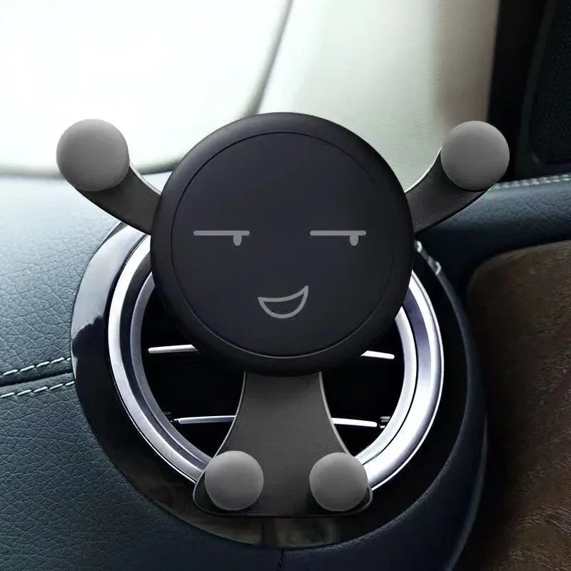 Gravity Car Phone Holder Air Vent Clip Smile Face Mount Mobile Cell Stand GPS Support For iPhone 12 Pro Max Xiaomi Samsung