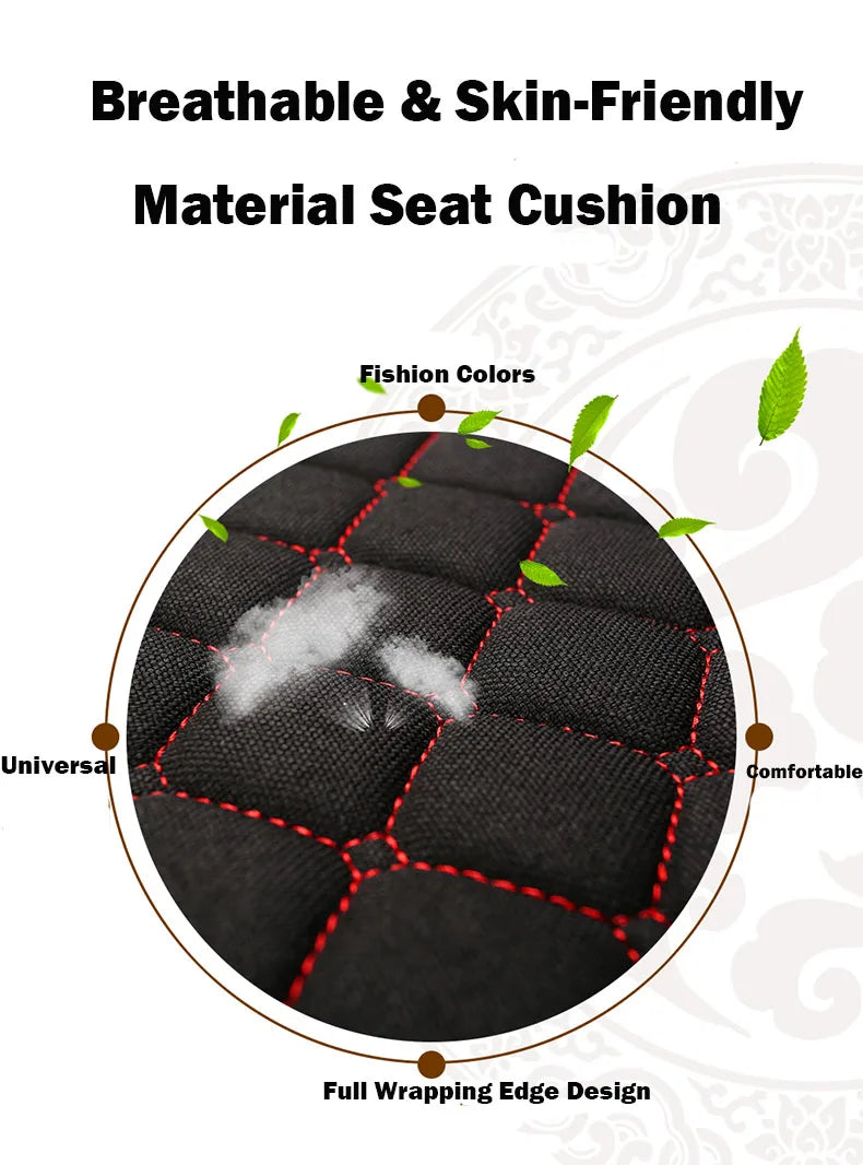 Summer Flax Car Seat Cover Linen Fabric Automobiles Seat Cushion Breathable Chair Protector Pad Mat Universal for Car Truck SUV