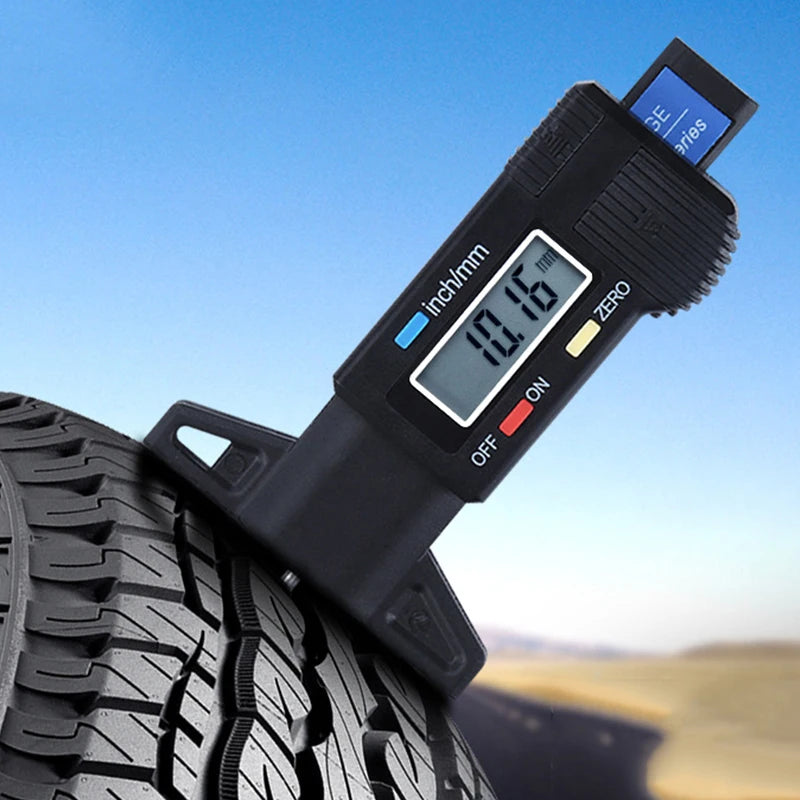 Digital Display Car Tyre Tire Tread Depth Gauge Meter Measurer Tool Caliper Thicknes Gauge Brake Pad Shoe Wear Monitoring System