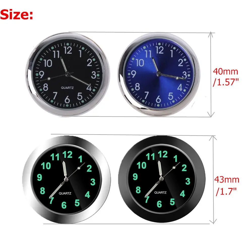 Universal Round Car Clock Stick-On Electronic Watch Dashboard Noctilucent Decoration For Cars Car Accessary