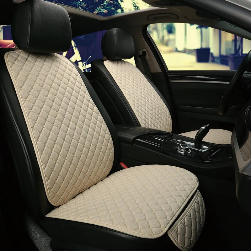 Summer Flax Car Seat Cover Linen Fabric Automobiles Seat Cushion Breathable Chair Protector Pad Mat Universal for Car Truck SUV