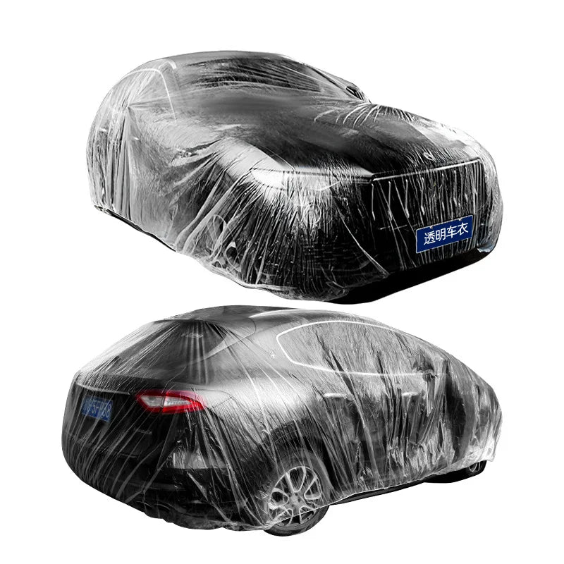 Universal Car Cover Waterproof Dustproof Disposable Car Covers Size S-XL Transparent Plastic for Mercedes-Benz for DODGE Viper