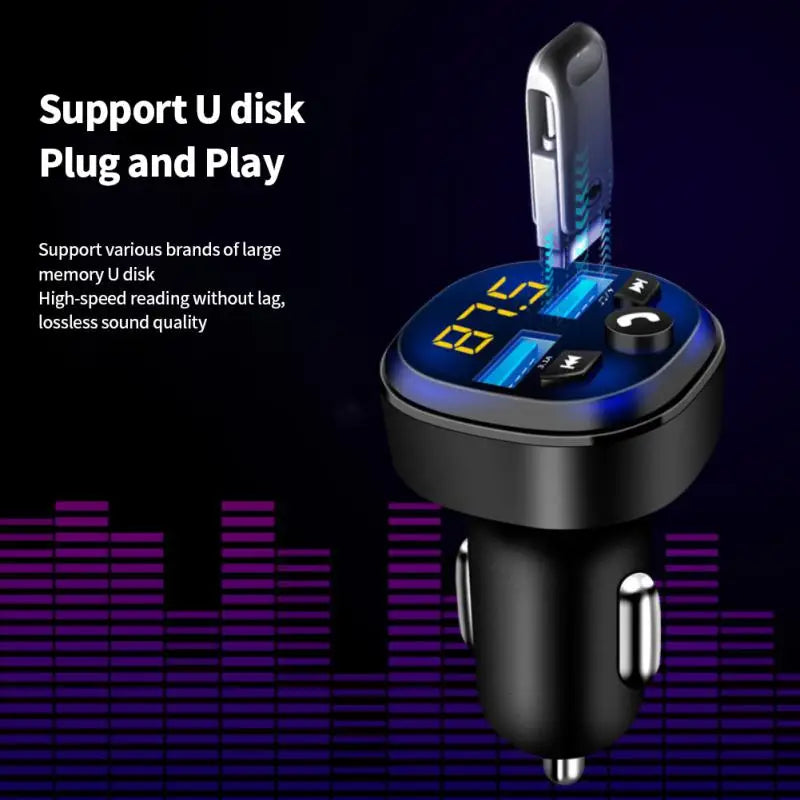FM Transmitter Audio Receiver Car MP3 Player 3.1A QC 3.0 Dual USB Fast Charging Bluetooth-compatible 5.0 Handsfree Car Charger