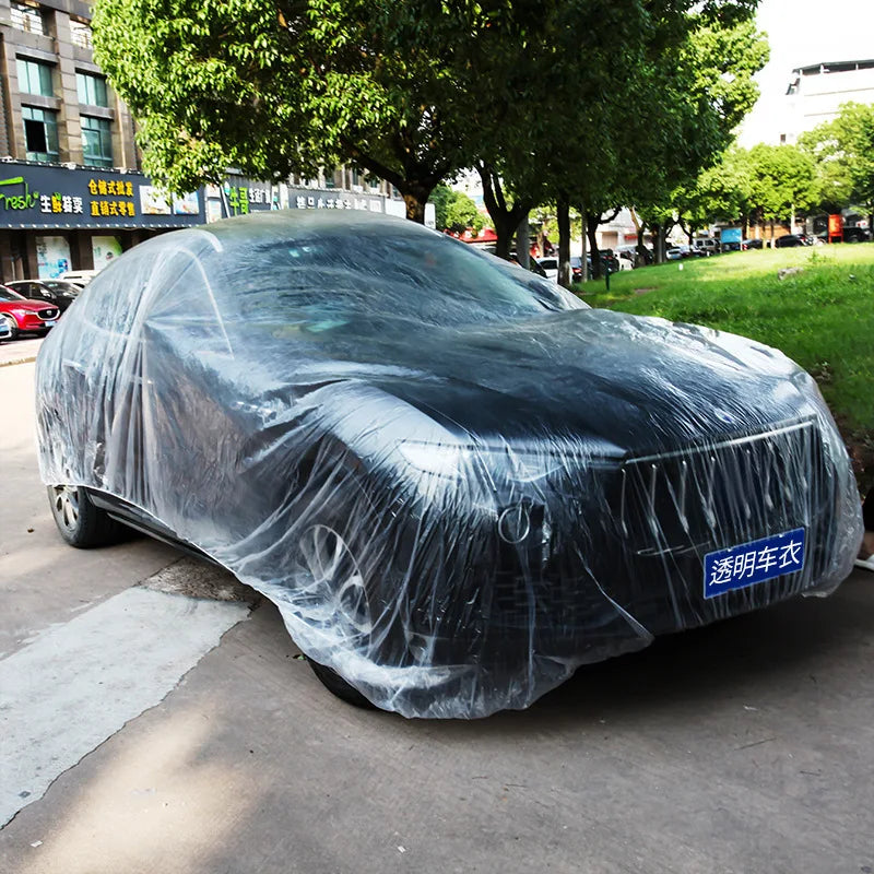 Universal Car Cover Waterproof Dustproof Disposable Car Covers Size S-XL Transparent Plastic for Mercedes-Benz for DODGE Viper