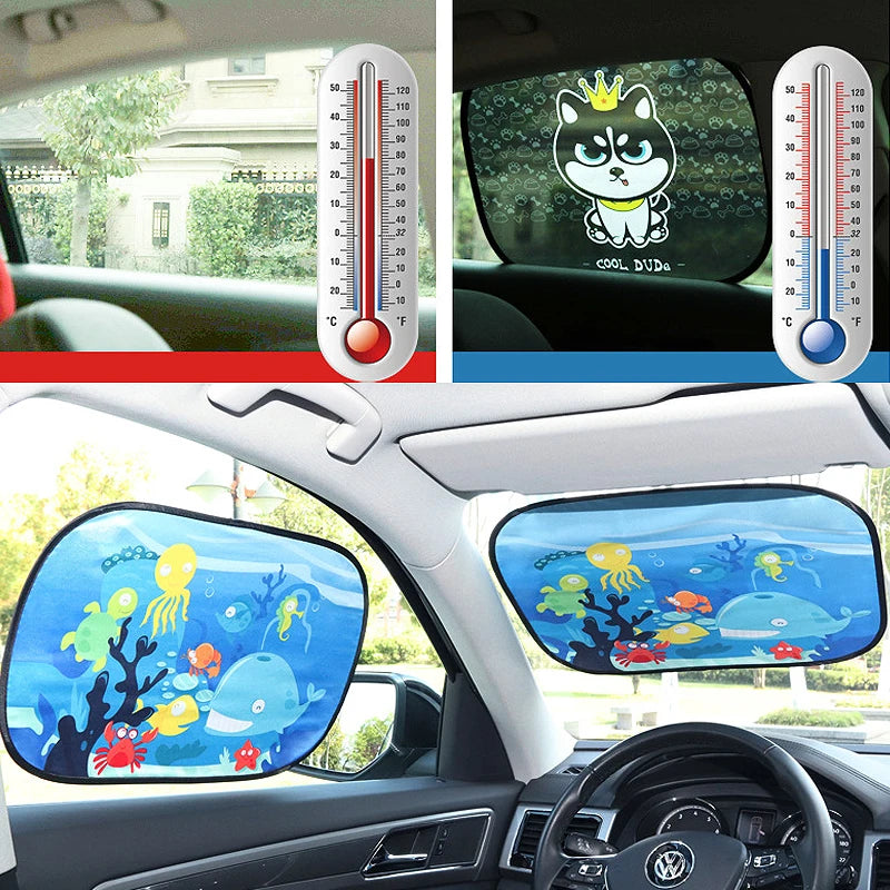 Car Sun Shade UV Protection Electrostatic Adsorption Car Window Sunshade For Kids Universal Auto Curtain Outdoor Sunscreen