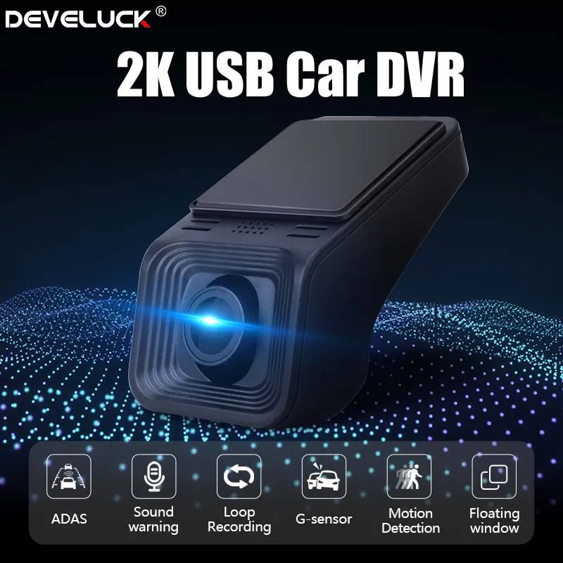 Universal 2K Full HD USB CAR ADAS Car DVR Dash Cam For Car DVD Auto Audio Voice Alarm Video&Android Multimedia Player Head Unit